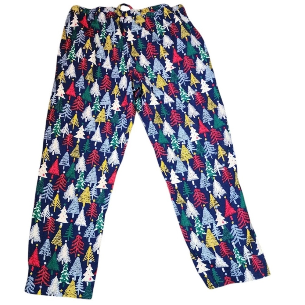 Hannah Andersson flannel Christmas tree pajama pants SM